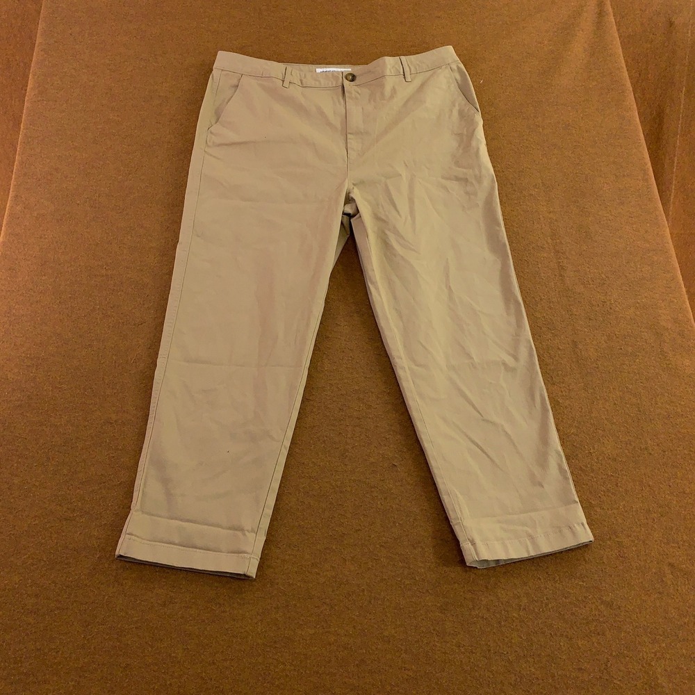 Amazon Essentials Womens 18 Khaki Tan Stretch Chino Straight Leg Pants New